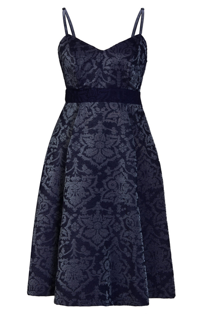 Sarvin Nina Jacquard Fit And Flare Dress