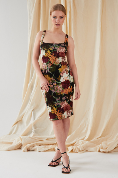 Sarvin Sophia Sleeveless Floral Bodycon Dress