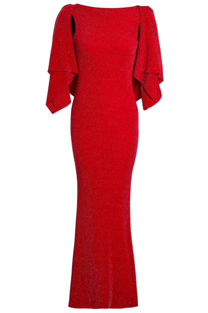 Sarvin Marilyn Red Cowl Back Gown