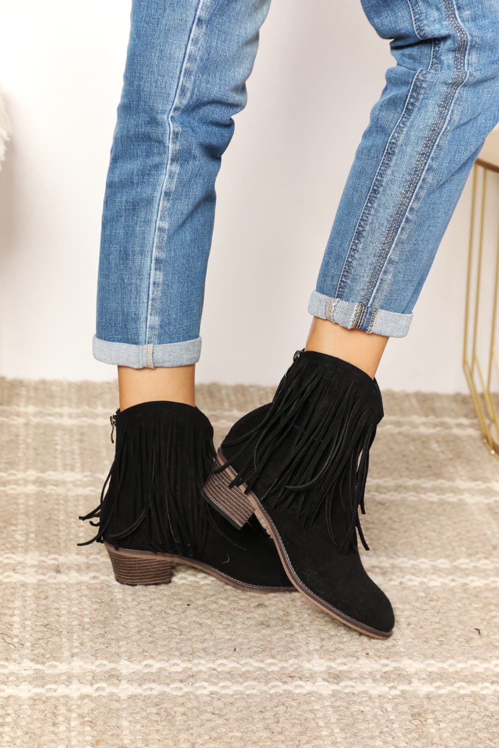 Legend Contemporary Cowboy-Inspired Fringed Ankle Boots