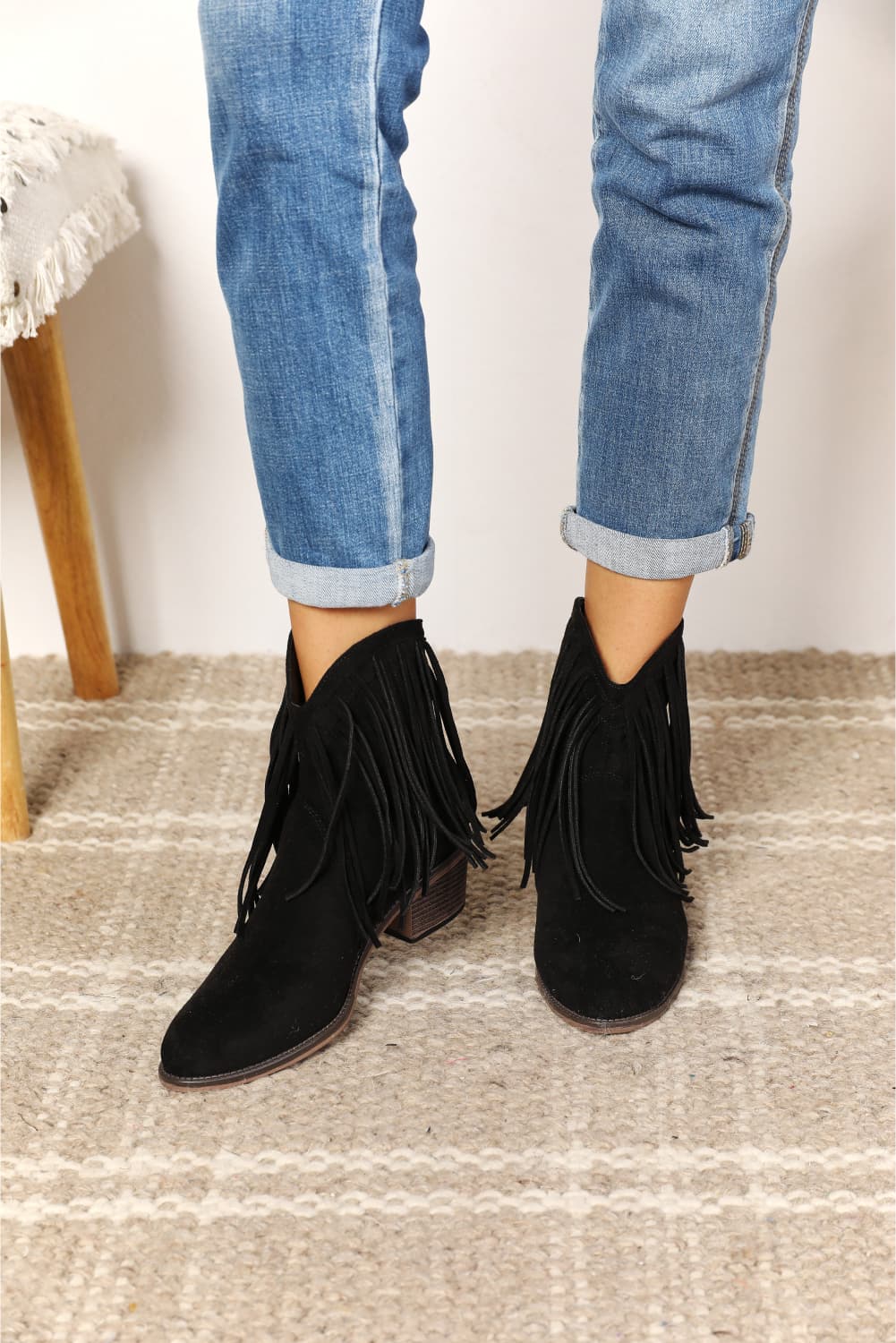 Legend Contemporary Cowboy-Inspired Fringed Ankle Boots