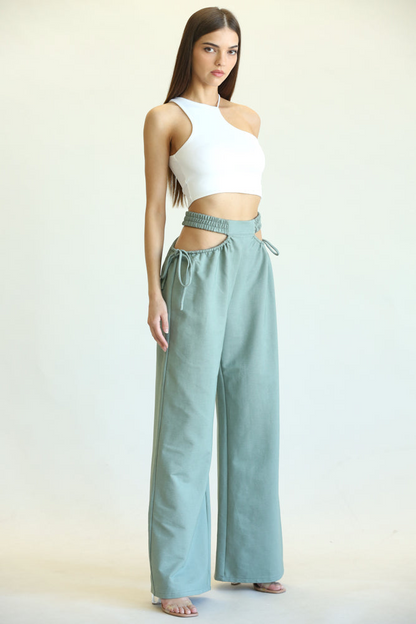 Kelly - Premium High-Rise Cut-out Trousers