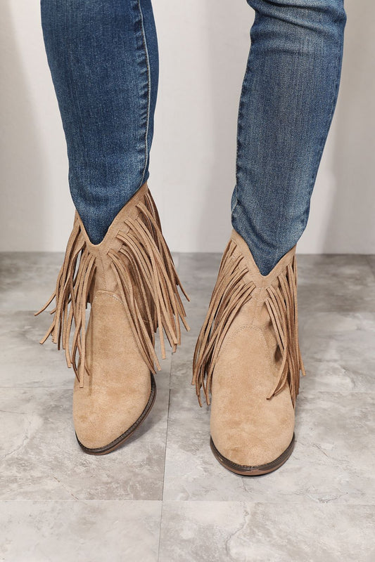 Legend Chic Fringed Ankle Boots with Cowboy Flair