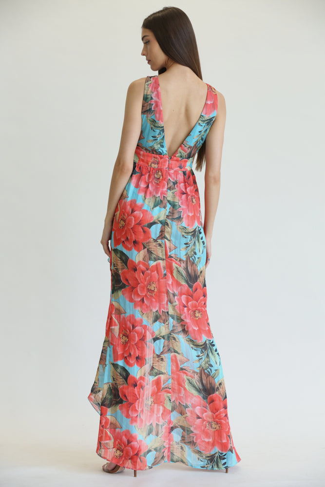 Juli - Tropical Floral Print Premium Dress