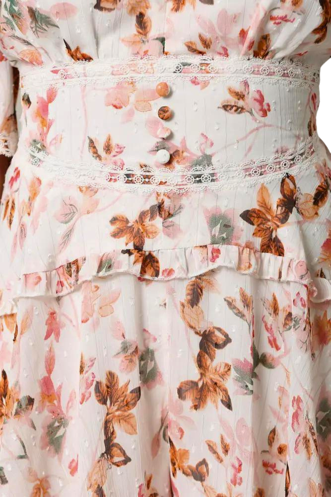 Jenith - Premium Ivory Blossom Print Romper