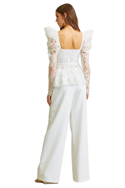 Nova - Premium Embroidered Lace Top + Pant Ensemble