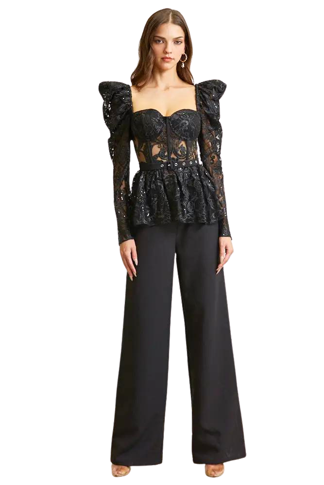 Nova - Premium Embroidered Lace Top + Pant Ensemble