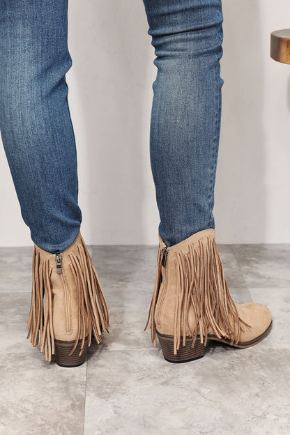 Legend Chic Fringed Ankle Boots with Cowboy Flair