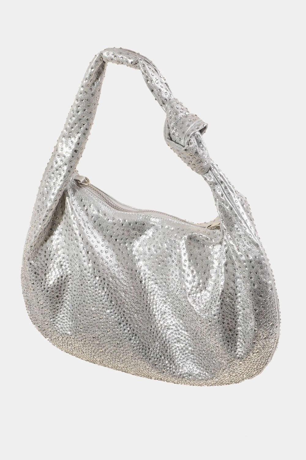 Fame Rhinestone Studded Hobo Handbag