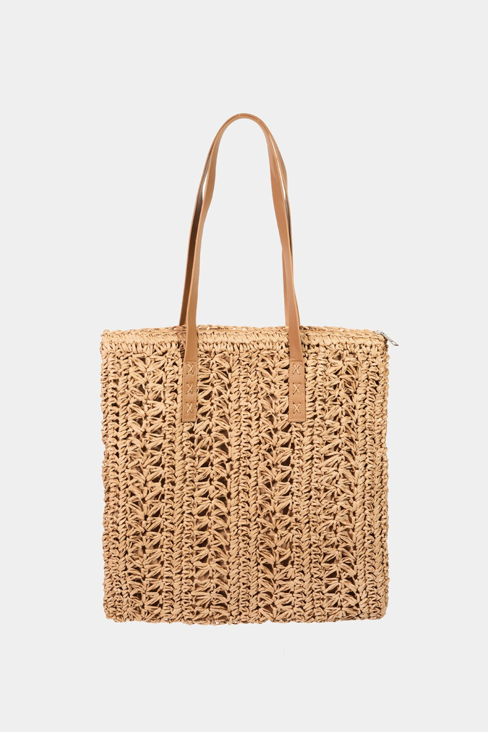 Fame Straw Braided Medium Tote Bag