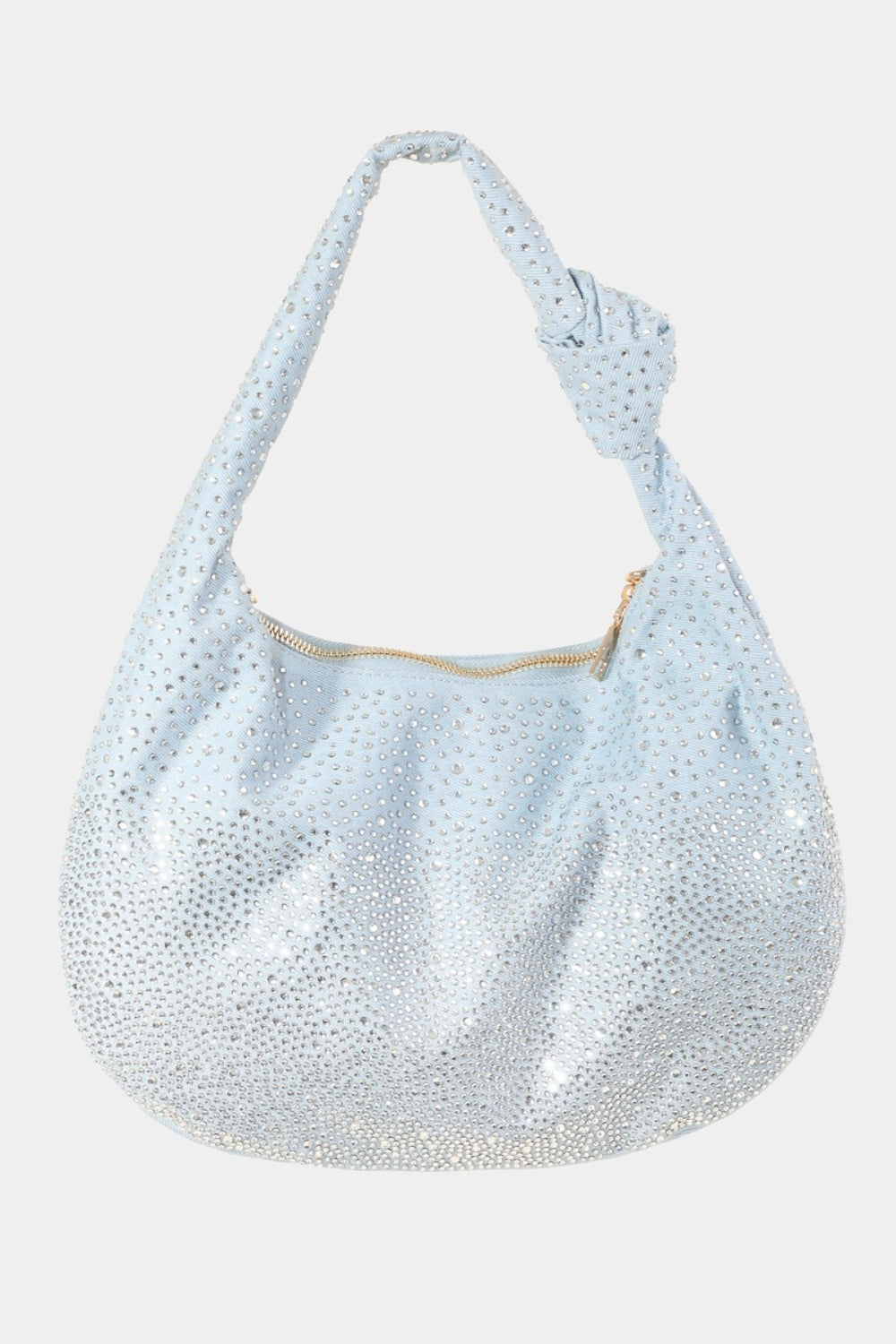 Fame Rhinestone Studded Hobo Handbag