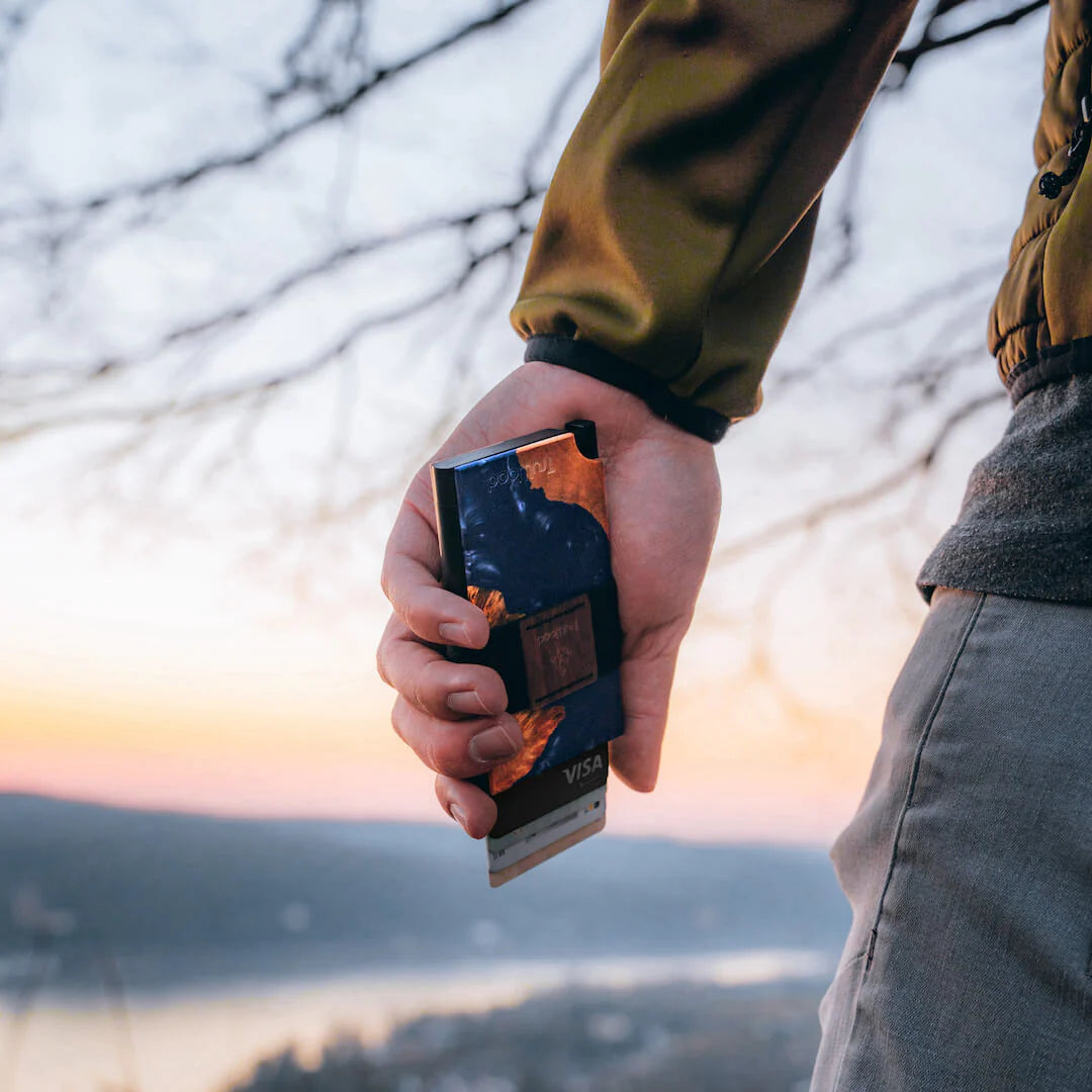 TruWood The Maverick Blue Resin Wallet