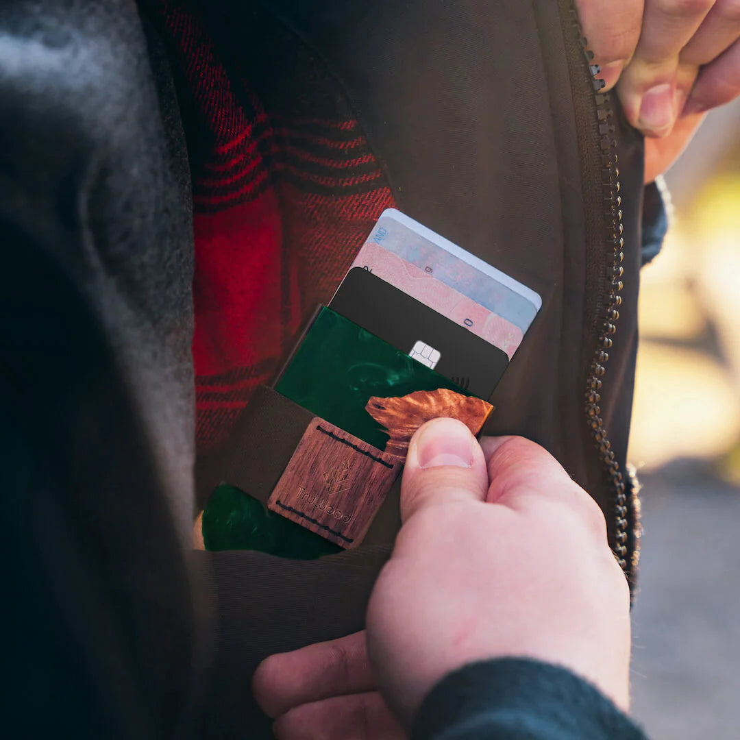 TruWood The Maverick Green Resin Wallet