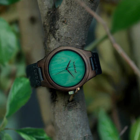 TruWood The Leaf Green Him+Her Watch Gift Bundle