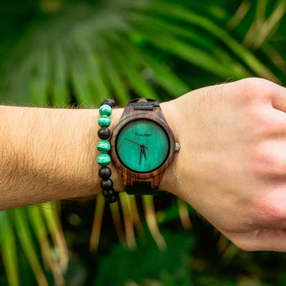 TruWood The Leaf Green Him+Her Watch Gift Bundle