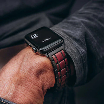 TruWood The Classic Apple Watch Band - Black / Purpleheart