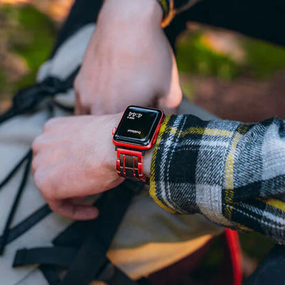 TruWood The Classic Apple Watch Band - Red / Black Sandalwood